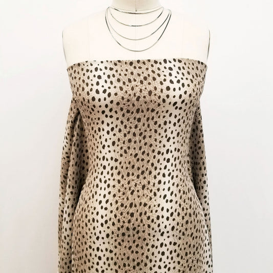 P-1867-586-SAND-MOCHA - PRINTED CREPE CHIFFON 97% POLY 3% SPANDEX