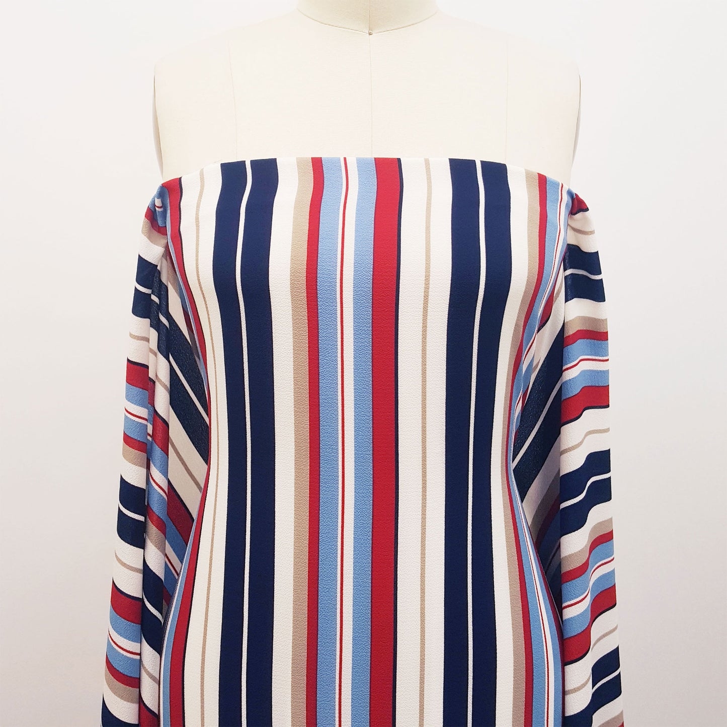 P-188-504-NAVY-RED - PRINTED WOOL DOBBY 100% POLYESTER