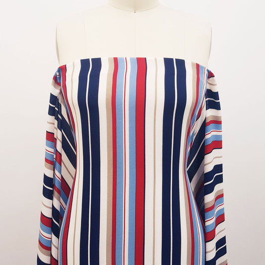 P-188-504-NAVY-RED - PRINTED WOOL DOBBY 100% POLYESTER