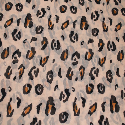 P-1880-453-CAMEL-HAZEL - PRINTED POLY POWER MESH 92%POLY 8%SPANDEX