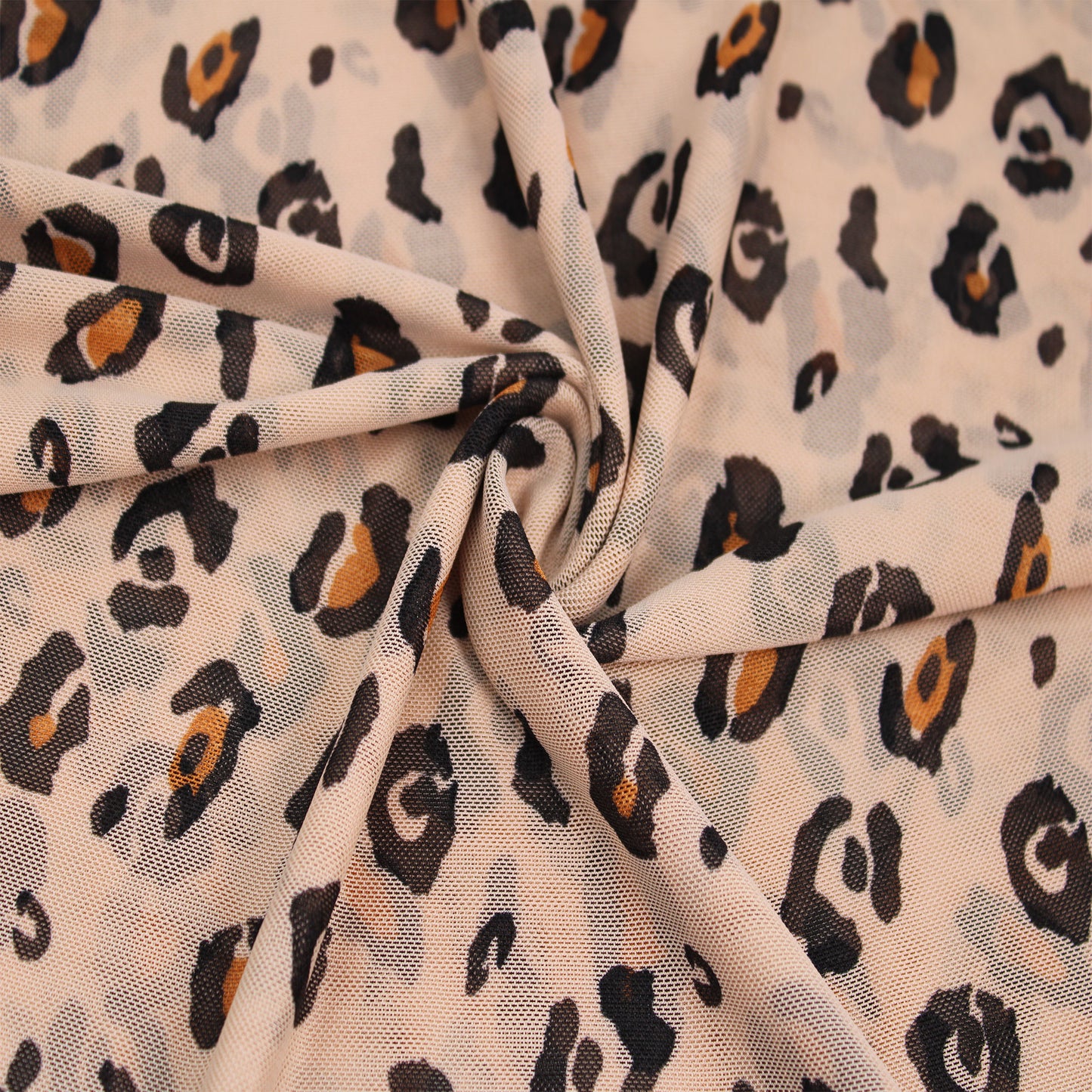 P-1880-453-CAMEL-HAZEL - PRINTED POLY POWER MESH 92%POLY 8%SPANDEX
