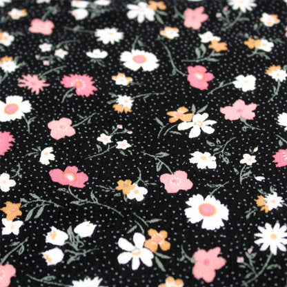 P-1889-636-BLACK-CORAL PRINTED CREPON 100% RAYON CREPON