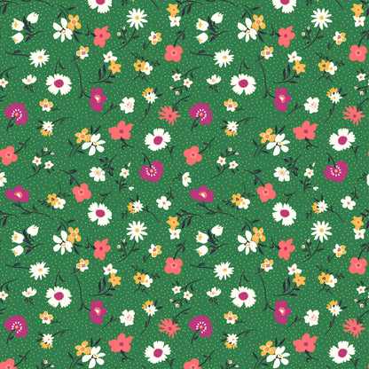 P-1889-636-KELLY-GREEN-HOT-PINK - PRINTED CREPON 100% RAYON CREPON