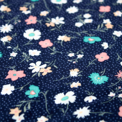 P-1889-636-NAVY-TURQUOISE PRINTED CREPON 100% RAYON CREPON