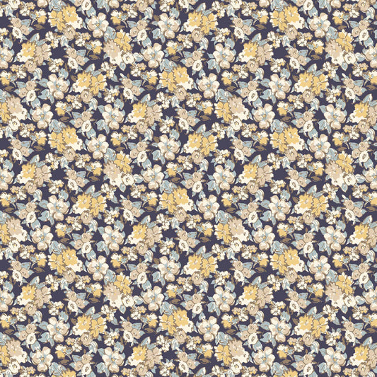 P-1892-453-ULTRAMARINE-BANANA - PRINTED POLY POWER MESH 92%POLY 8%SPANDEX