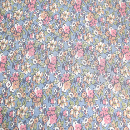 P-1892-456-BLUE-ROSE - PRINTED STRETCH SATIN 100% POLY
