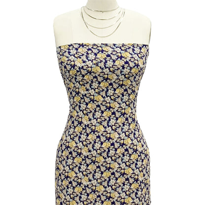 P-1892-636-NAVY-BANANA PRINTED CREPON 100% RAYON CREPON