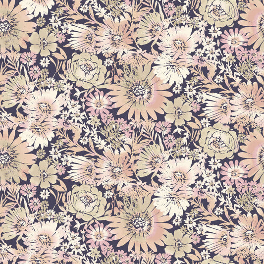 P-1893-453-INDIGO-PURPLE-PEACH - PRINTED POLY POWER MESH 92%POLY 8%SPANDEX