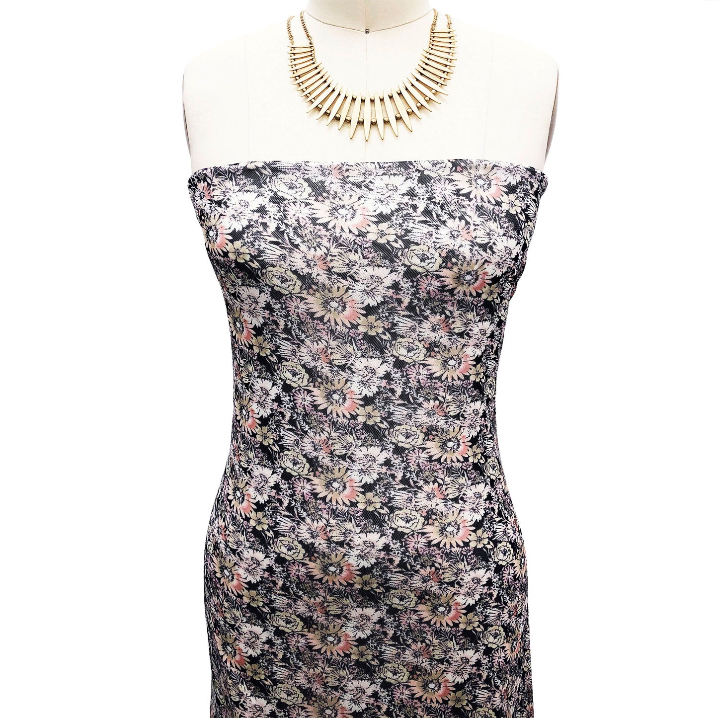 P-1893-453-INDIGO-PURPLE-PEACH - PRINTED POLY POWER MESH 92%POLY 8%SPANDEX