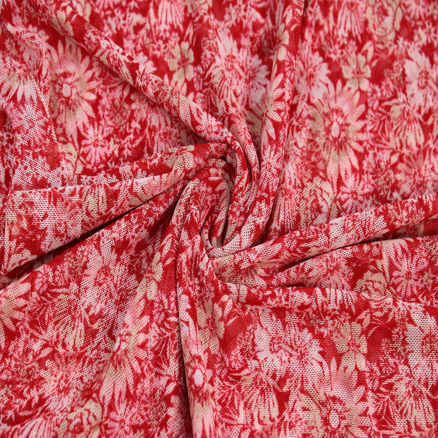 P-1893-453-RED-NEUTRAL - PRINTED POLY POWER MESH 92%POLY 8%SPANDEX