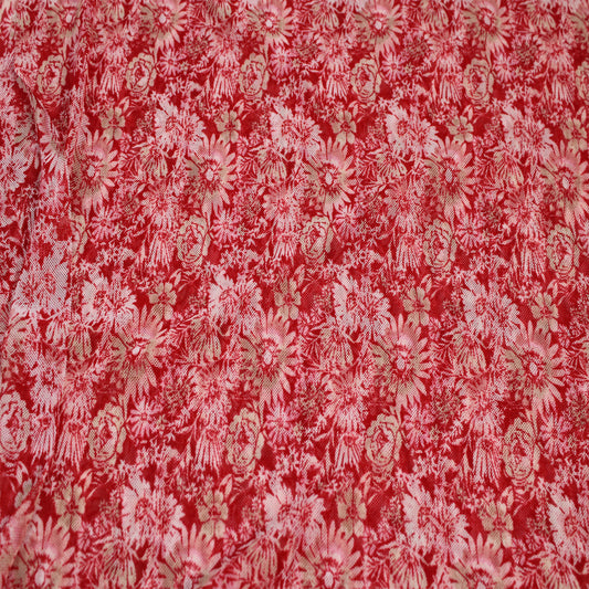 P-1893-453-RED-NEUTRAL - PRINTED POLY POWER MESH 92%POLY 8%SPANDEX