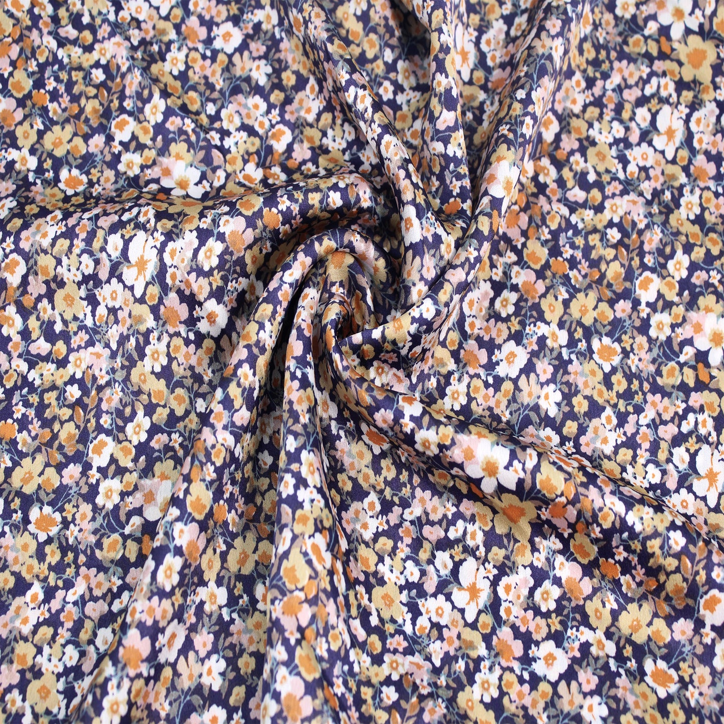 P-1894-456-INDIGO-PURPLE-WHEAT - PRINTED STRETCH SATIN 100% POLY