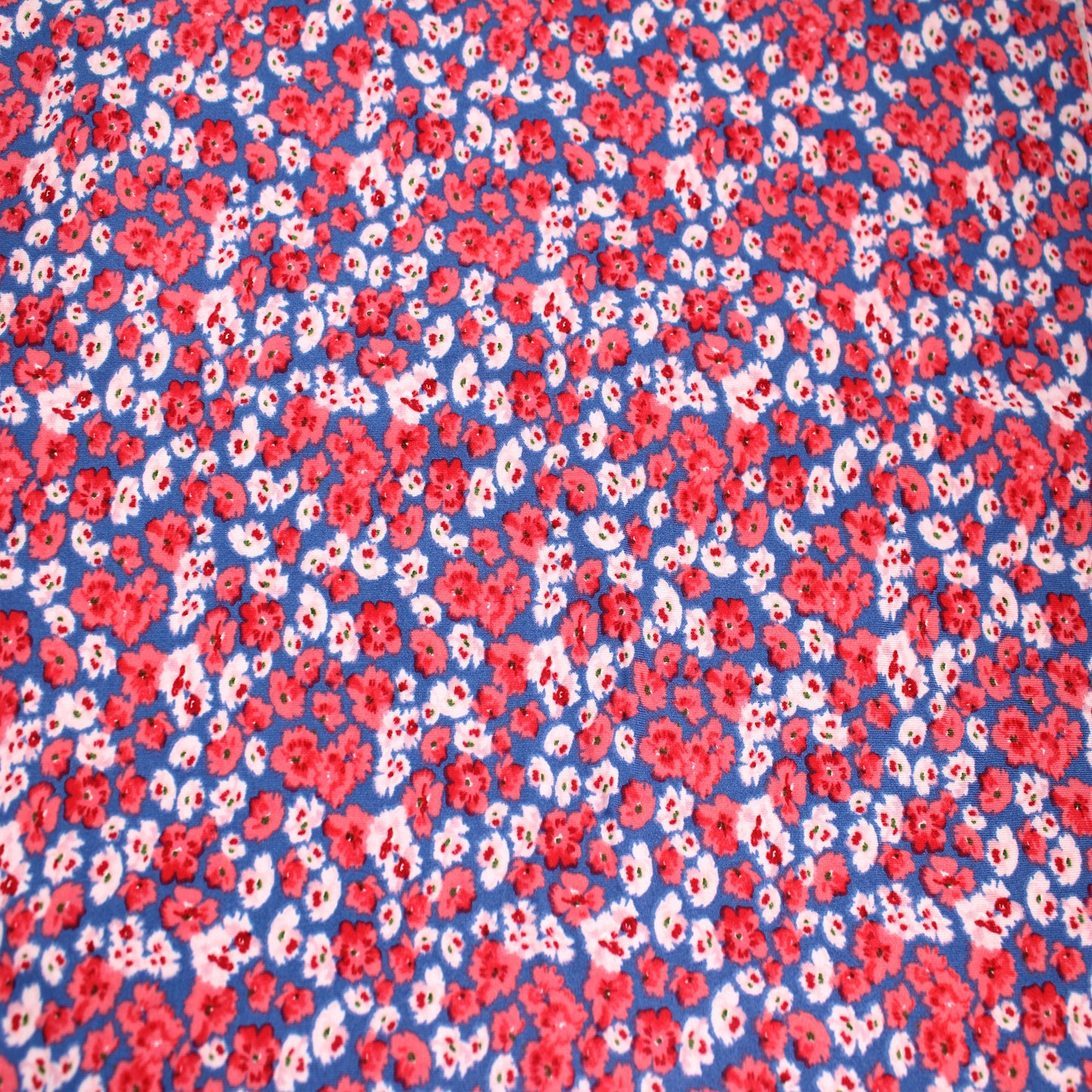 P-1896-668-DENIM-STEEL-CORAL - PRINTED DTY 92% POLY 8% SPANDEX DTY DOUBLE SIDED BRUSH