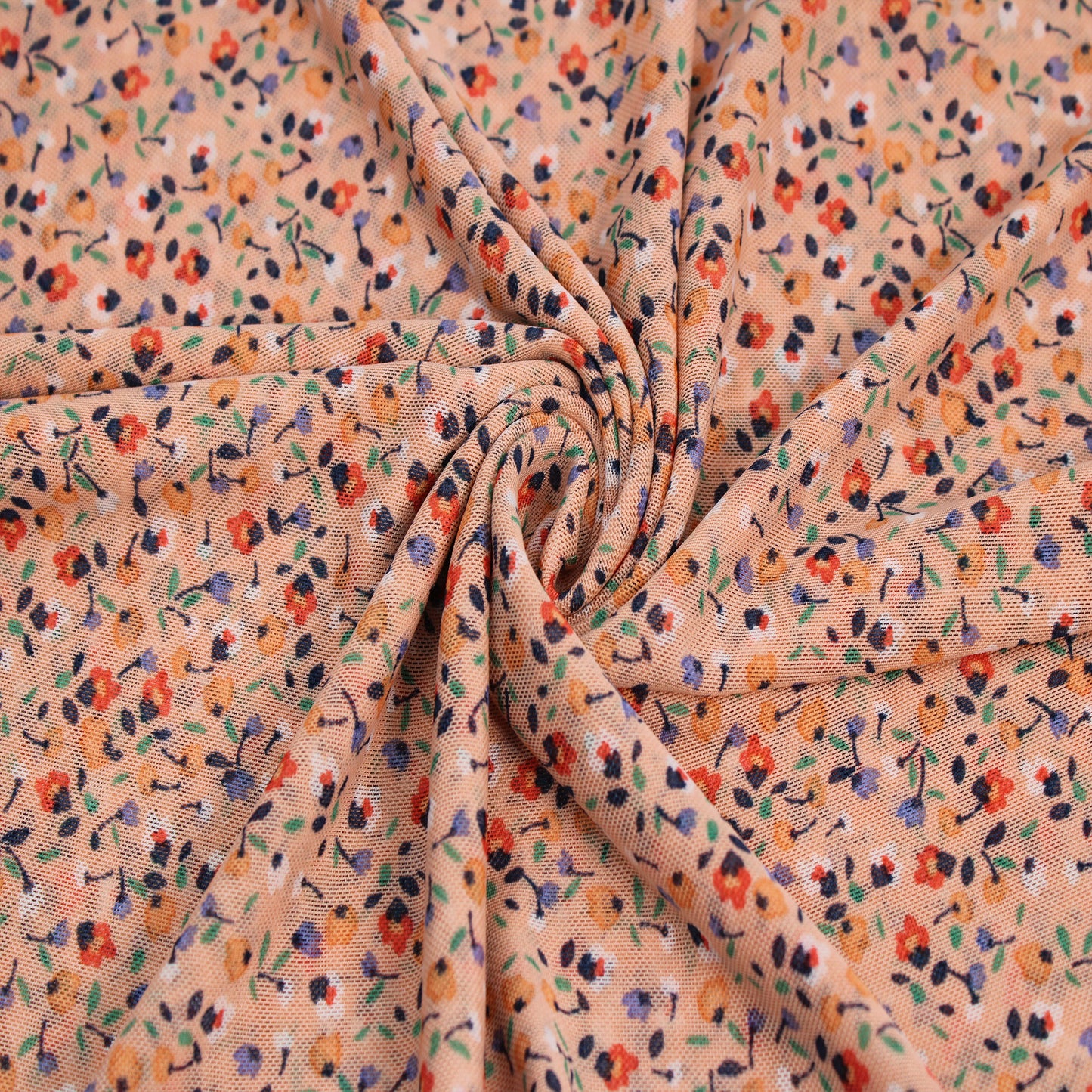 P-1898-453-PEACH-ORANGE - PRINTED POLY POWER MESH 92%POLY 8%SPANDEX