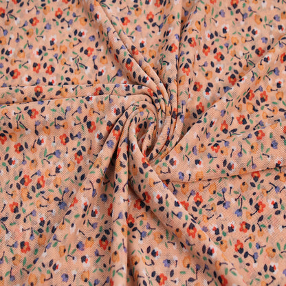 P-1898-453-PEACH-ORANGE - PRINTED POLY POWER MESH 92%POLY 8%SPANDEX