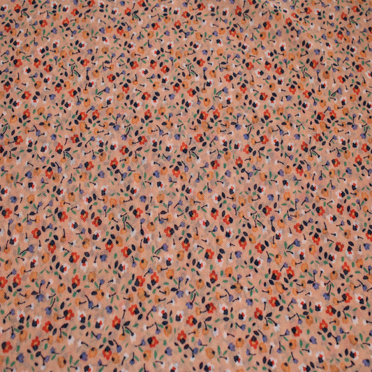 P-1898-453-PEACH-ORANGE - PRINTED POLY POWER MESH 92%POLY 8%SPANDEX