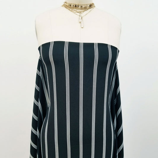 P-190-586-BLACK-OFFWHITE - PRINTED CREPE CHIFFON 97% POLY 3% SPANDEX