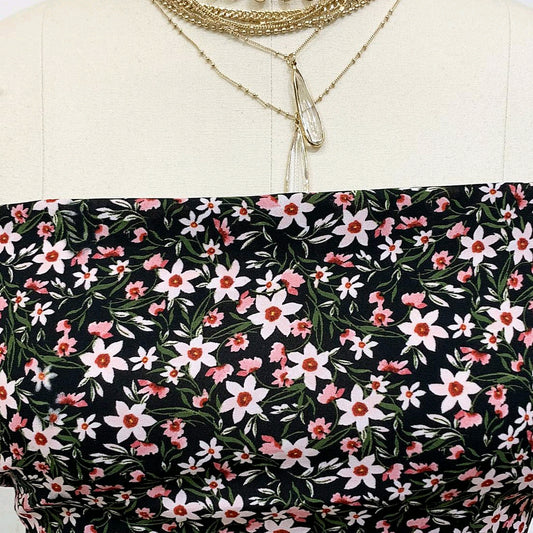 P-1901-504-BLACK-PINK - PRINTED WOOL DOBBY 100% POLYESTER