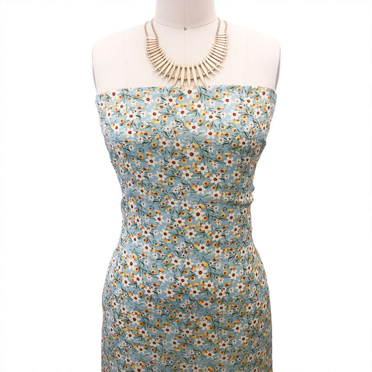 P-1901-504-BLUE-YELLOW - PRINTED WOOL DOBBY 100% POLYESTER