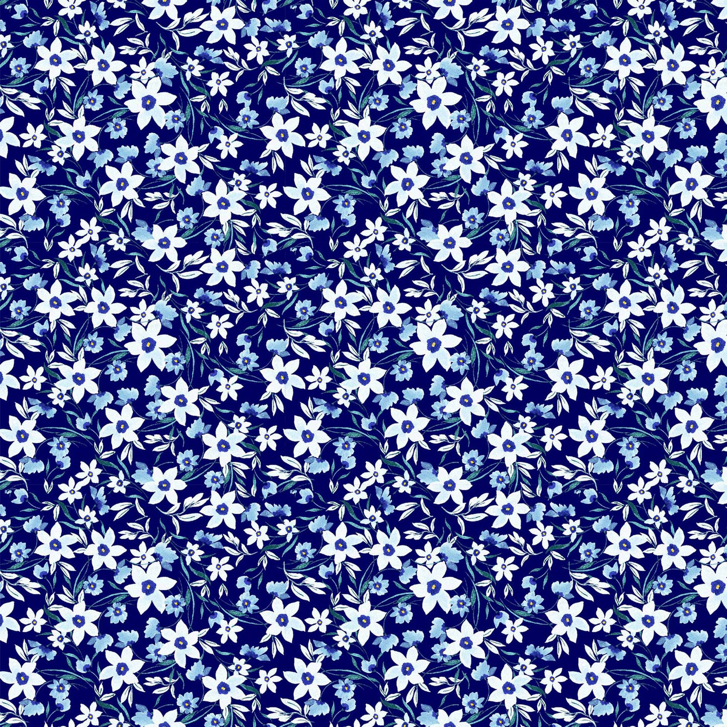 P-1901-504-NAVY-BLUE - PRINTED WOOL DOBBY 100% POLYESTER