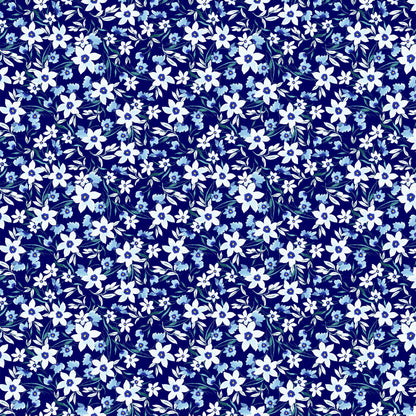 P-1901-504-NAVY-BLUE - PRINTED WOOL DOBBY 100% POLYESTER