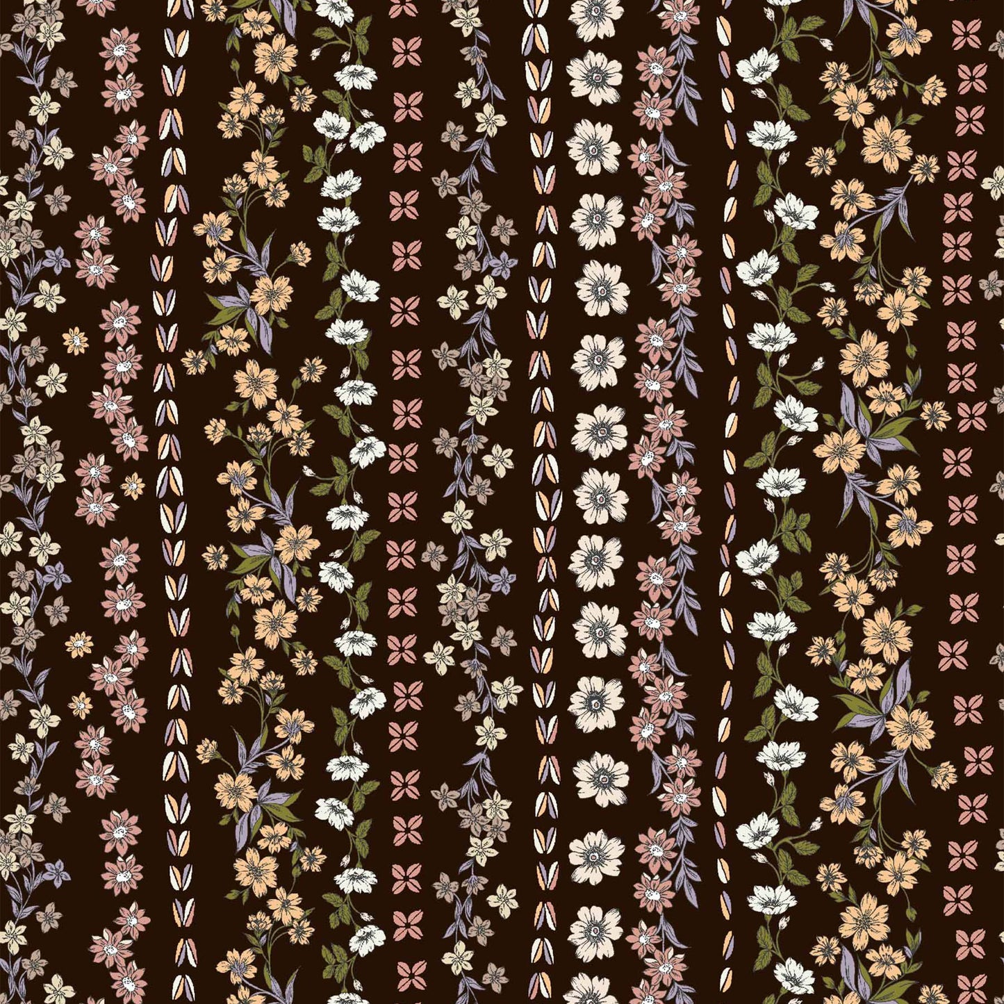 P-1909-698-BROWN-DUSTY-PINK- PRINTED RAYON CHALLIS 100% RAYON CHALLIS