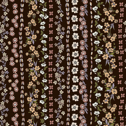 P-1909-698-BROWN-DUSTY-PINK- PRINTED RAYON CHALLIS 100% RAYON CHALLIS