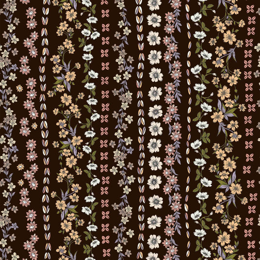 P-1909-698-BROWN-DUSTY-PINK- PRINTED RAYON CHALLIS 100% RAYON CHALLIS