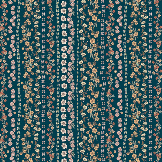 P-1909-698-TEAL-GINGER - PRINTED RAYON CHALLIS 100% RAYON CHALLIS