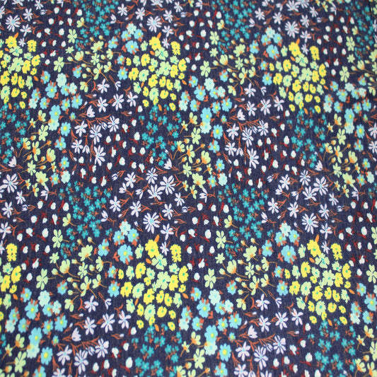 P-1912-400-NAVY-TURQUOISE - PRINTED PRS 87% POLY 10% RAYON 3% SPANDEX