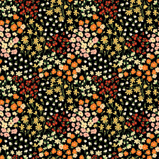 P-1912-698-BLACK-RED - PRINTED RAYON CHALLIS 100% RAYON CHALLIS