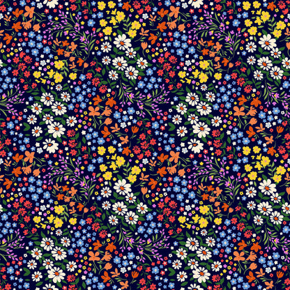 P-1913-636-NAVY-BLUE - PRINTED CREPON 100% RAYON CREPON