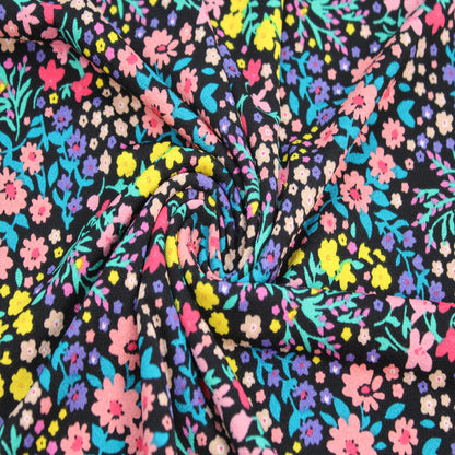 P-1913-703-BLACK-CORAL - PRINTED TWIST CREPE 92% POLY 8% SPANDEX
