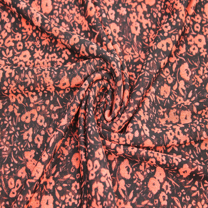 P-1914-453-BLACK-PERSIMMON - PRINTED POLY POWER MESH 92%POLY 8%SPANDEX
