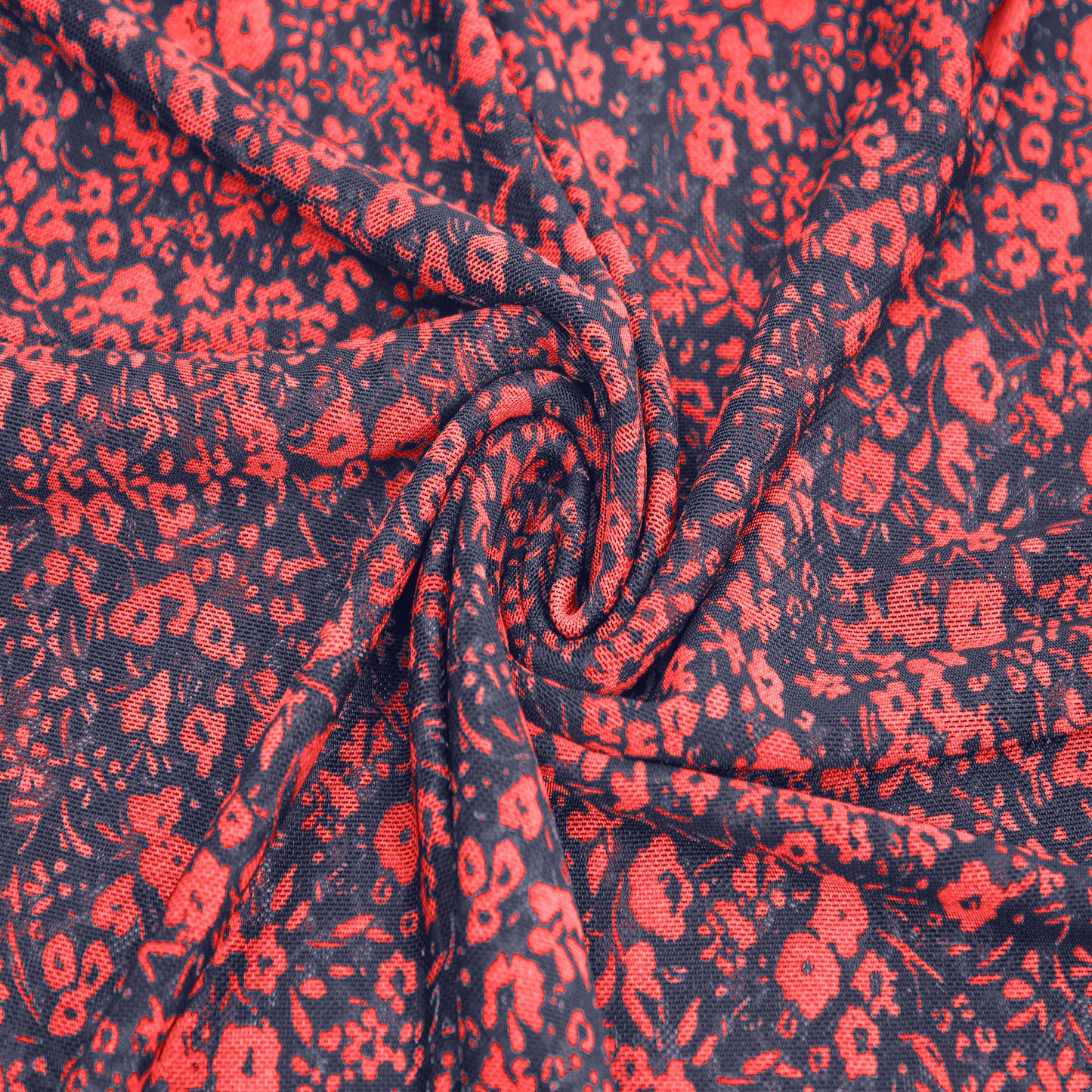 P-1914-453-NAVY-FIERY-RED - PRINTED POLY POWER MESH 92%POLY 8%SPANDEX