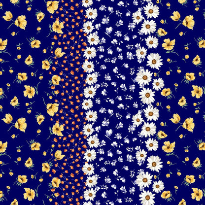 P-1916-453-NAVY-YELLOW - PRINTED POLY POWER MESH 92%POLY 8%SPANDEX