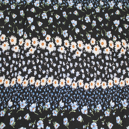 P-1916-504-BLACK-BLUE - PRINTED WOOL DOBBY 100% POLYESTER