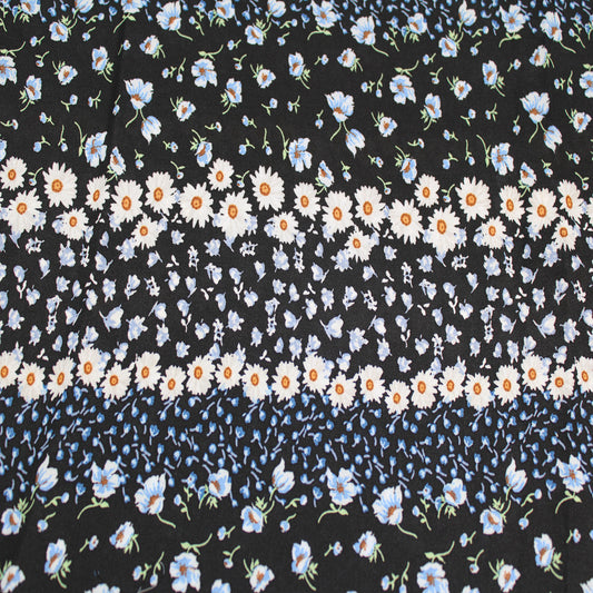 P-1916-504-BLACK-BLUE - PRINTED WOOL DOBBY 100% POLYESTER