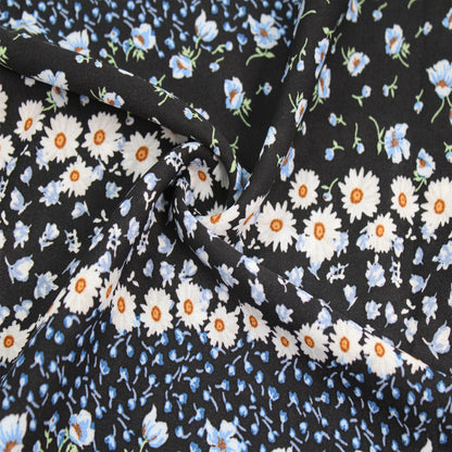 P-1916-504-BLACK-BLUE - PRINTED WOOL DOBBY 100% POLYESTER