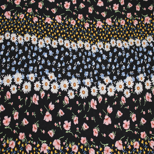 P-1916-504-BLACK-BLUSH - PRINTED WOOL DOBBY 100% POLYESTER