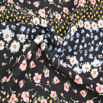 P-1916-504-BLACK-BLUSH - PRINTED WOOL DOBBY 100% POLYESTER