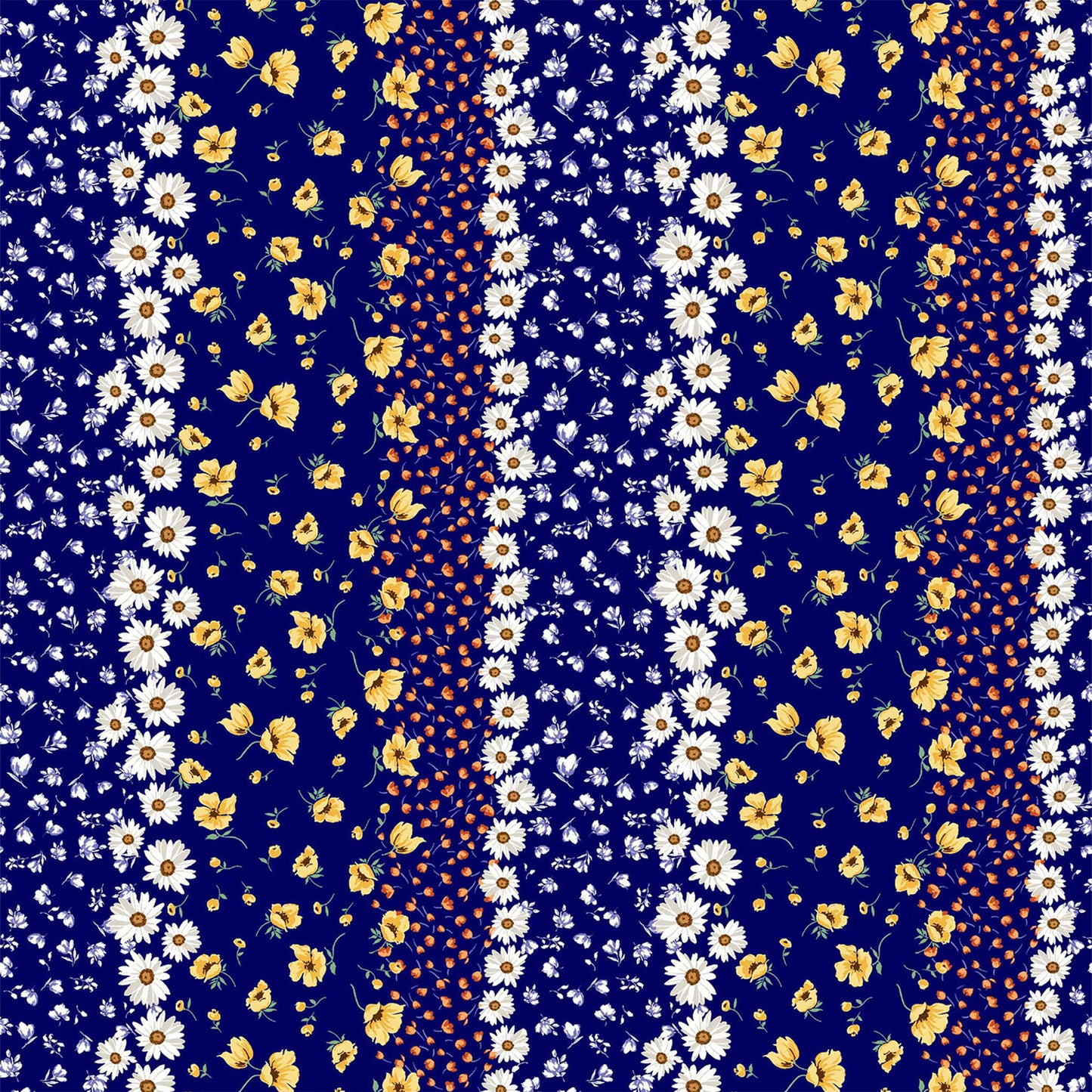 P-1916-504-NAVY-YELLOW - PRINTED WOOL DOBBY 100% POLYESTER