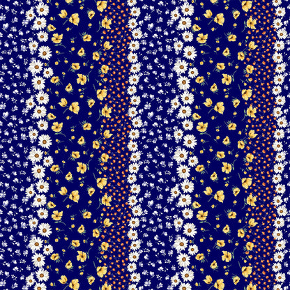 P-1916-504-NAVY-YELLOW - PRINTED WOOL DOBBY 100% POLYESTER