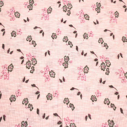 P-1917-788-BLUSH-PINE - PRINTED T/C SLUB 4X2 RIB 63% POLY 34% CTN 3% SPANDEX