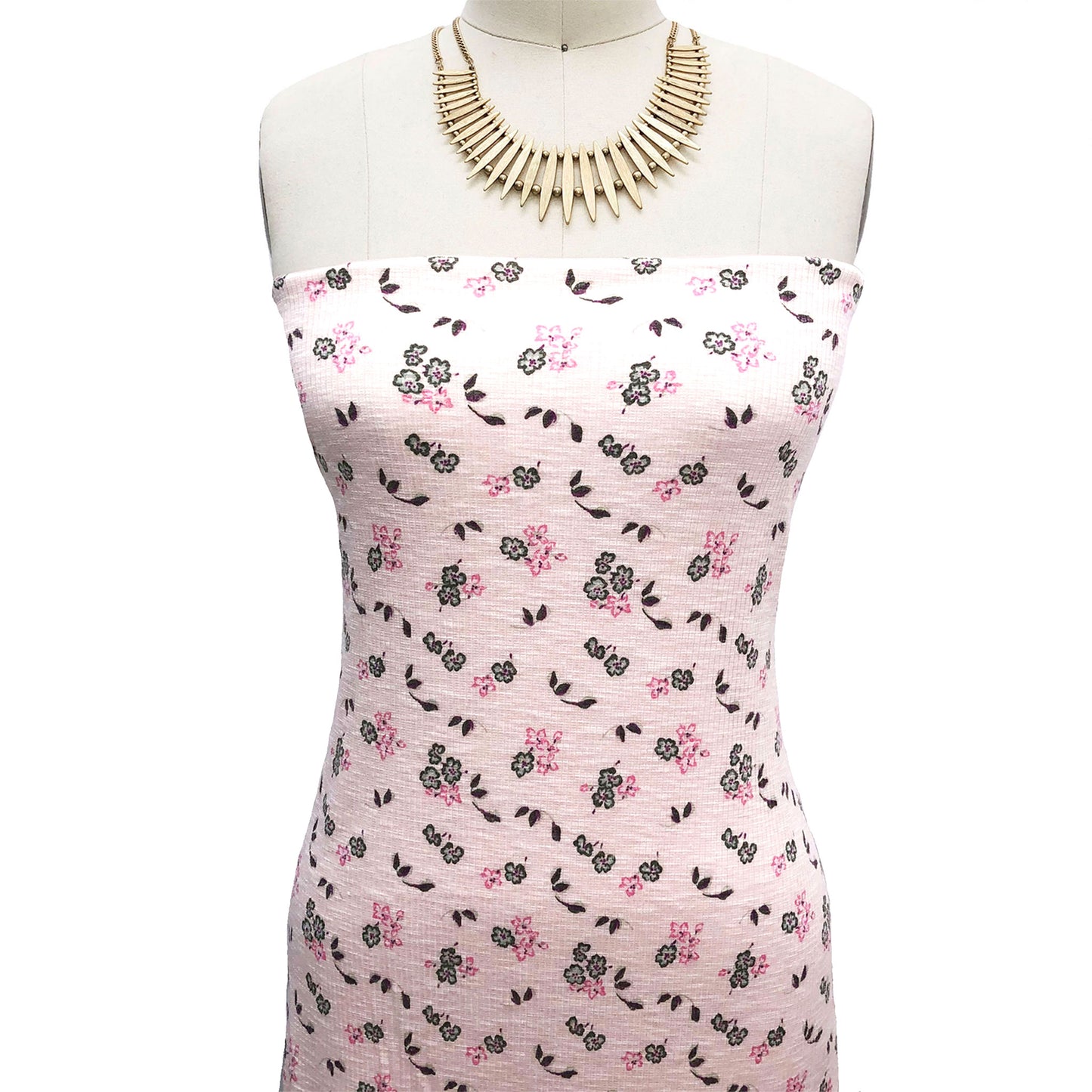 P-1917-788-BLUSH-PINE - PRINTED T/C SLUB 4X2 RIB 63% POLY 34% CTN 3% SPANDEX