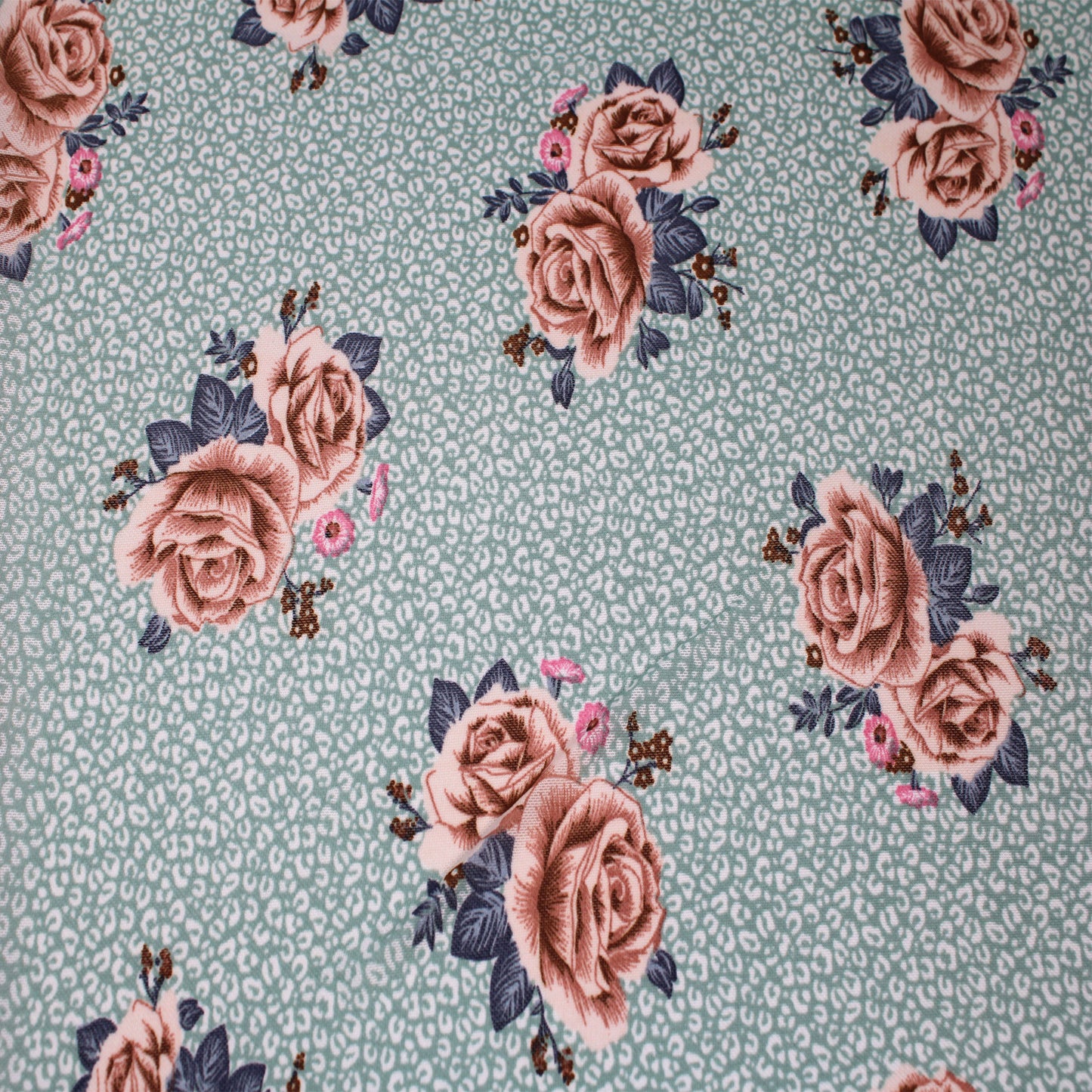 P-1921-453-BLUE-HAZE-LATTE - PRINTED POLY POWER MESH 92%POLY 8%SPANDEX