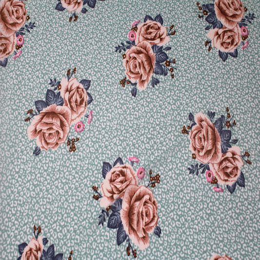 P-1921-453-BLUE-HAZE-LATTE - PRINTED POLY POWER MESH 92%POLY 8%SPANDEX