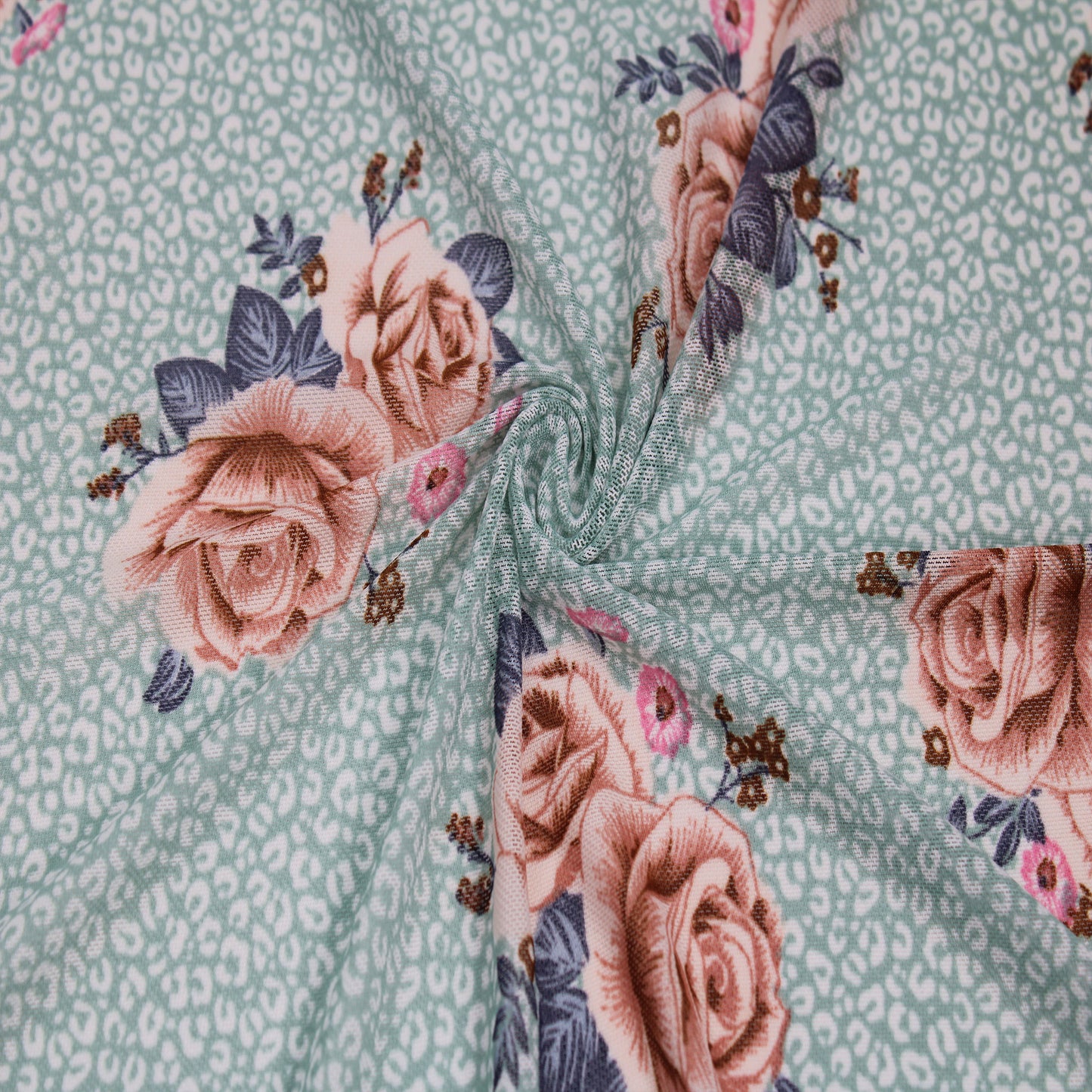 P-1921-453-BLUE-HAZE-LATTE - PRINTED POLY POWER MESH 92%POLY 8%SPANDEX