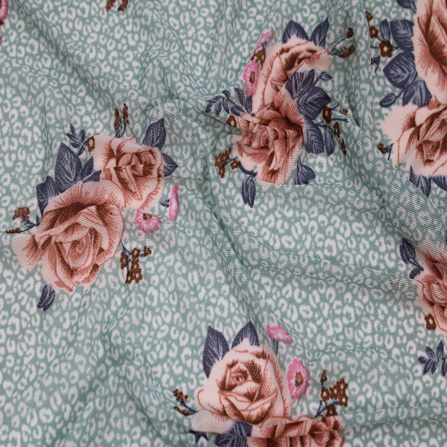 P-1921-453-BLUE-HAZE-LATTE - PRINTED POLY POWER MESH 92%POLY 8%SPANDEX