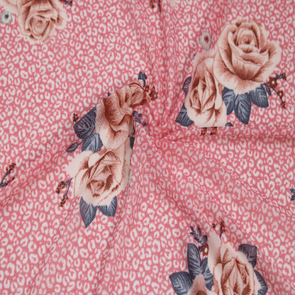 P-1921-453-CORAL-PEACH - PRINTED POLY POWER MESH 92%POLY 8%SPANDEX